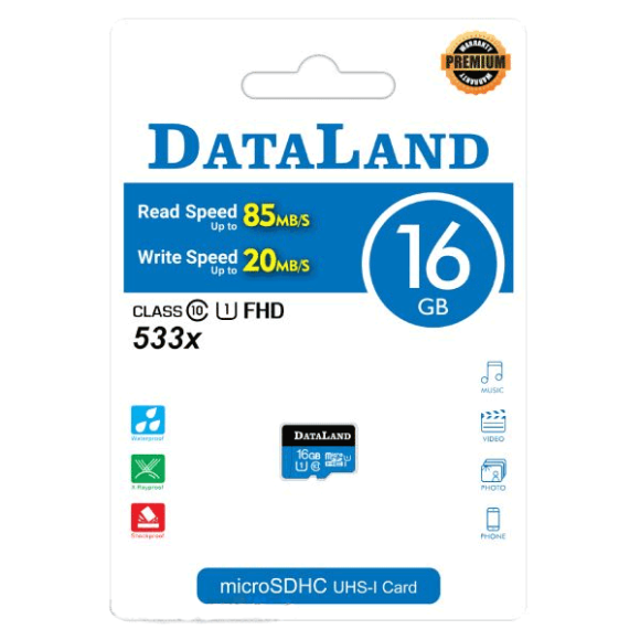 کارت حافظه 16 گیگابایت DataLand | کارت حافظه 16 گیگ | کارت حافظه 16 گیگابایت | 16 گیگ | 16 GB | 16GB Micro SD | کارت حافظه | کارت حافظه میکرو اس دی | میکرو اس دی | MICRO SD | Micro-SD | حافظه مخصوص دوربین | میکرو اس دی ویژه دوربین